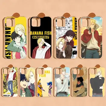 Japonsko, Anime Banán Ryby Telefón puzdro Pre iPhone 11 12 13 14 Mini Pro Max XR X XS TPU Jasný Prípad Pre 8 7 6 Plus SE 2020
