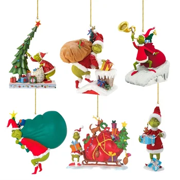 Vianočné Tvorivé Prívesok, Zelená Elf Bábiku Monster Vianočný Strom Veselé Vianoce Strom Prívesok Bábika Domova Šťastný Nový Rok Darčeky