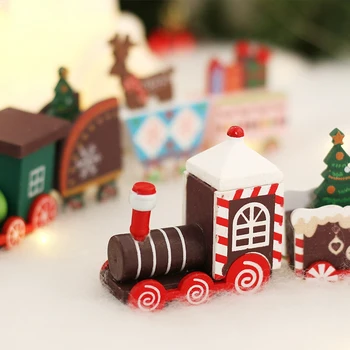 Vianočné Drevené Vlak Slávnostné Vianočné Ozdoby Stolové Dekorácie, Ako Je Uvedené Santa-Snehuliak Domov Vianoce Darček Decor