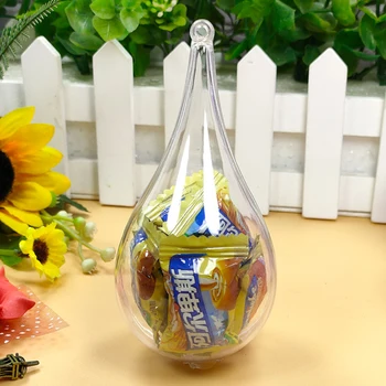 Priehľadné Farebné Plastové Kvapka Vody Loptu s Otvorom Candy Balenie Box Začiarknutie Políčok pre Svadobné Baby Sprcha Party Dekorácie