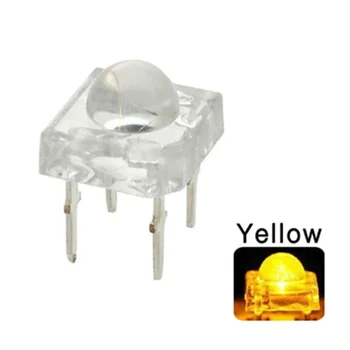 100KS 5MM Piranha Žltá LED, Super Flux Transparentné Ultra Svetlé Vody Jasný Objektív Lampa 4 Pin Svetlo Korálky