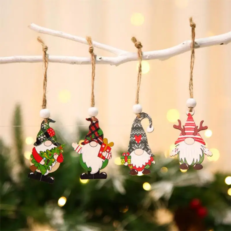12Pcs Vianočné Drevené Ozdoby DIY Vianočný Strom Visí Prívesky Dekorácie Vianoce Domov Strán Nový Rok Visí Červenej Dekorácie, Darčeky