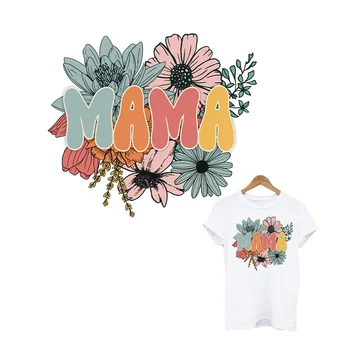 Deň matiek Patch Pre Oblečenie, Kvetinové Mama Tepelnej Nálepka Pre T-Shirt DIY Umývateľný Prenos Tepla Patch Pre Dievčatá Oblečenie