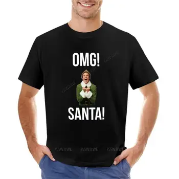 OMG SANTA! Vtipné Elf Vianočné T-Shirt potu košele kórejský módny návrhár t shirt mužov značky t-shirt letné top tees