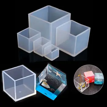 Transparentné Námestie Kocka Silikónové Formy Crystal UV Epoxidové Živice Formy DIY Prívesok Šperky Výrobu Nástrojov