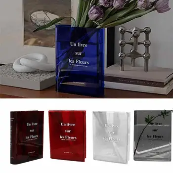 Jasná Modrá Kniha Akryl Váza Moderné Výzdobou Domov Tabuľka Kvetinové Vázy Svadobné Hydroponické Izba Rastlín Váza Domáce Dekorácie