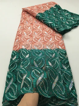 Kalume Guipure Čipky Textílie s Flitrami Vysokej Kvality Afriky francúzsky Rozpustné vo Vode Čipky Textílie Pre Diy Šaty, Šitie 5Yards F3700