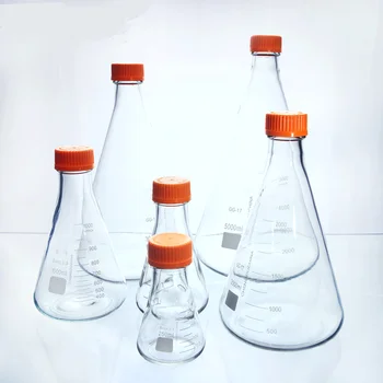 250 500 1000 ml Odmernej GG-17 Sklenené Banky S Orange Skrutkovacím uzáverom Labrotary Sklo Chemický Experiment