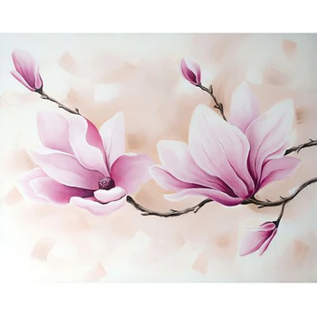 PhotoCustom Olej Maľovanie Podľa Čísel, Purpurovej Orchidey DIY Farba Čísla Na Plátne Kvety 60x75cm Frameless Čerpať Číslo Dekor