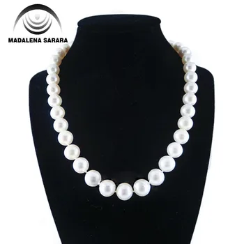 MADALENA SARARA 8-9MM Sladkovodné Perlový Náhrdelník Ženy Šperky Dokonale Guľatý Tvar S S925 Spona