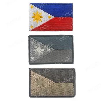 Filipínske Vlajkou Výšivky Patch Philippinese Taktických Vojenských Škvrny Znak Appliques Vyšívané Odznaky Drop Shipping