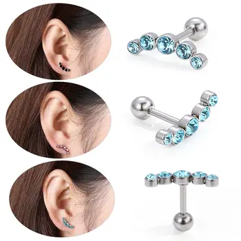 1Pcs Módne Crystal Gem Opal 16G Telo Šperky Chrupavky Helix Tragus Ear Piercing Stud Náušnice