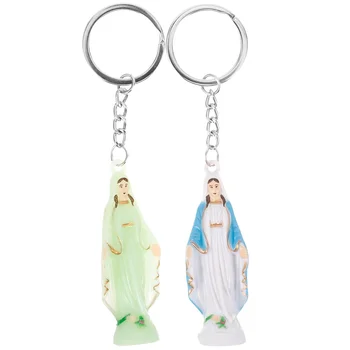 2 Ks Príslušenstvo Panna Mária Keychain Cestovné Keychains Plastové Panny Márie Keyrings