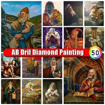 Zips, Taška AB Diamond Maľovanie Starších 5D Diy Diamond Výšivky Portrét Mozaikové Kamienky Obrázok Domov Dekor Ručné Darček