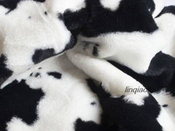 Všetky polyester krava vzor imitácia králik kožušiny tlač odev, bytový textil plyšové textílie