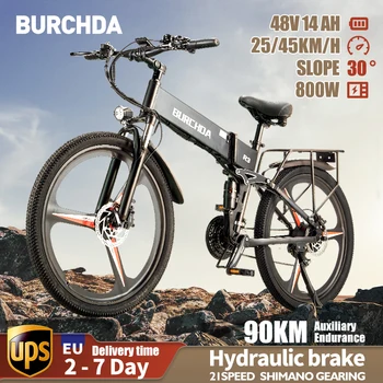 BURCHDAR3 PRO skladací elektrický bicykel 800W dospelých pomáha rozsah 100KM motocykel e-bike 48V28AH 26 inch horský bicykel mužov bi