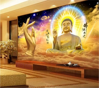 beibehang Vlastnú tapetu 3d photo nástenná maľba super Buddha svetlo foto veľký deň na otvorenie zlatého Budhu pôvodné tapety