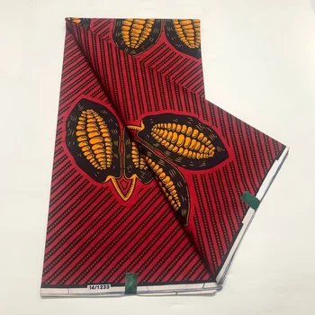 100% Bavlna Skutočný Originál Ankara Afriky Skutočný vosk Vytlačí Textílie Ghana Vosk Vysoko Kvalitný Nigéria Štýl Batik Vosk Textílie Pagne