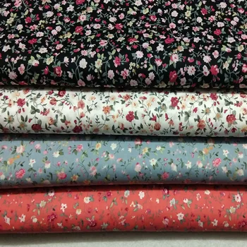 50x140cm Malým Listovým Kvety Popelín textílie, domáci Textil, Kvetinové Bavlnený Popelín tkaniny pre šitie dieťa handričkou domova