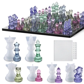 Silikónové Šach Plesne Epoxidové Živice Šachové Figúrky Formy Medzinárodnej Šachovej Šachovnica Formy DIY Remeselnú Výrobu Nástrojov