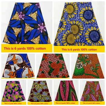 Africkej Tlače Tkanina Bavlna 100% Vysoká Kvalita 2022 Ankara Textílie Afriky Skutočný Vosk Tlač Tissus Africain Rapper Batik Vosk 6yard