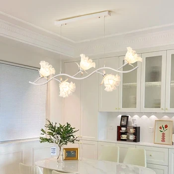Moderné Kvetinové Prívesok Lampa Nordic Jedálenský Stôl Závesné Lampy, Obývacia Izba, Spálňa, Kuchyňa Decor Tvorivé E27 Kvet Luster