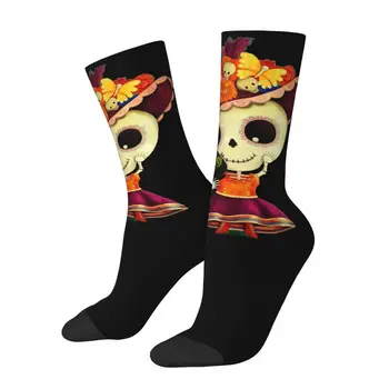Hip Hop Retro Cukru Lebky Dievča Blázon pánske Ponožky Unisex Deň Mŕtvych Potrebné, aby Krmivo Street Style Bezšvíkové Vytlačené Posádky Ponožky