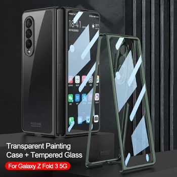GKK Originálny Kryt Priehľadný obal Pre Samsung Galaxy Z Zložiť 3 5G Prípade Vonkajšia Obrazovka Film Pevný Kryt Pre Samsung Z Zložiť 3