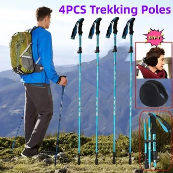 Trekking Stick 5-Oddiel Teleskopické Skladanie Treking Pólov Outdoor Camping Ultralight Prenosný Skladací Pešia Turistika Stick