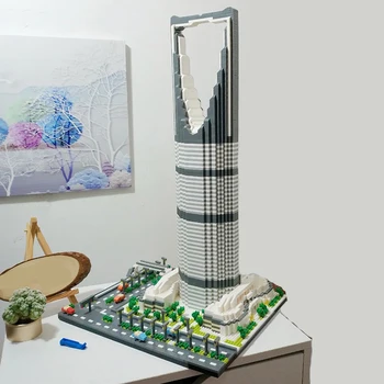 3D Model DIY Diamond Kvádre, Tehly, Budova Saudská Arábia Kingdom Tower Hotel Štvorcových Svetovej Architektúry Hračka pre Deti,