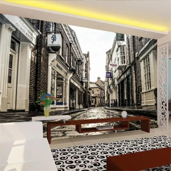 beibehang Vlastnú tapetu 3d nástenná maľba Európskej staré mesto ulica pozadí nástenné maľby obývacia izba, dekoratívne maľby, tapety