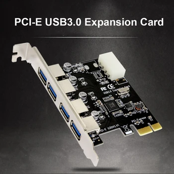 4 Port USB 3.0, PCI-E Rozširujúca Karta PCI Express PCIe USB 3.0 HUB, Adaptér, 4-Port USB3.0 Radič USB 3 0 PCI e PCIe Express 1X