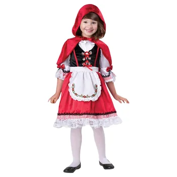 Dievčatá Little Red Riding Hood Kostým Fairytail Rozprávky Charakter Cosplay Vianočné Šaty Šaty Šaty S Kapucňou Plášť