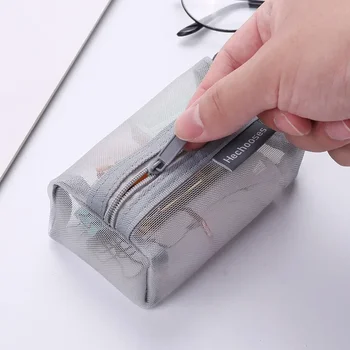 3D Štvorcových Ôk, Mince Kabelku Prenosné Nylon Peňaženka na Zips Vrecko Držiteľa Karty Transparentné Anti-Stratený Kľúč Peniaze Skladovanie Taška Na Cestovanie