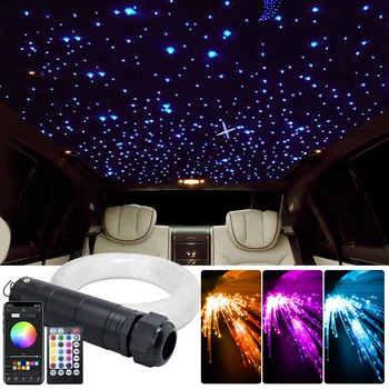 150~300pcs DC12V 6W RGBW Auto Strechy Star Svetlá APP LED Optický Star Stropné svietidlo súpravy pre Hviezdne Nebo Optického vlákna Osvetlenie