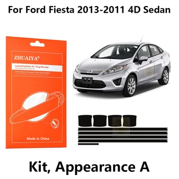 ZHUAIYA Dvere Okraji Stráže kľučky Pohár Farba ochranný Film TPU PPF Pre Ford Fiesta 2013-2011 4D Sedan
