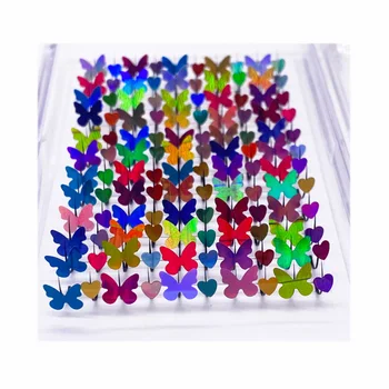 Motýľ Lesk Rias Rozšírenia Mix Farieb Fluorescencie Žiarivá Kvetinová Výzdoba Jednotlivé Riasy Beauty Party Make-Up Nástroje