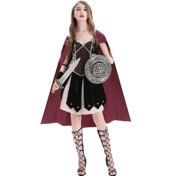 Halloween Stredovekej Rímskej Spartan Žena Cosplay Bojovník Grécky Kostým Výkon Oblečenie Pre Ženy