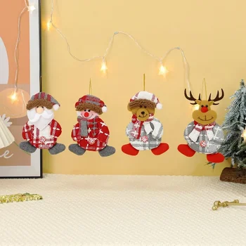 Nový Vianočný Zvonček Prívesok Santa Claus Snehuliak Srna Textilných Dekorácií Dodávky Vianočný Stromček Prívesok