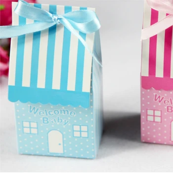 Spot veľkoobchod Európskej ružová modrá svadobný dom svadobné koláčiky box candy farby, svadobné skladací box balenie
