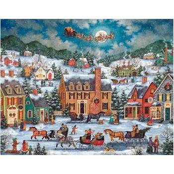 MaxRenard Skladačka Puzzle 1000 Kusov pre Dospelých Šťastný štedrý deň Rodiny Hry Domáce Dekorácie Vianočný Darček