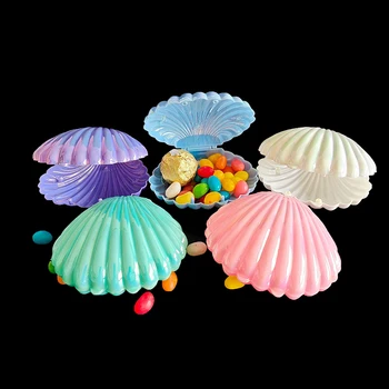 1Pc Roztomilý Shell Plastové Candy Box make-up, Šperky, Skladovacie Škatule na Svadby, Narodeniny Dieťa Sprcha Darčeka Strany Prospech Dekor