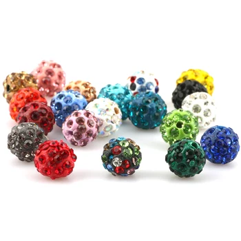 20pcs 10 mm Zmiešané Farby AB Drahokamu Crystal Ball Korálky Voľné Dištančné Korálky Pre Šperky, Takže Náramok DIY Príslušenstvo