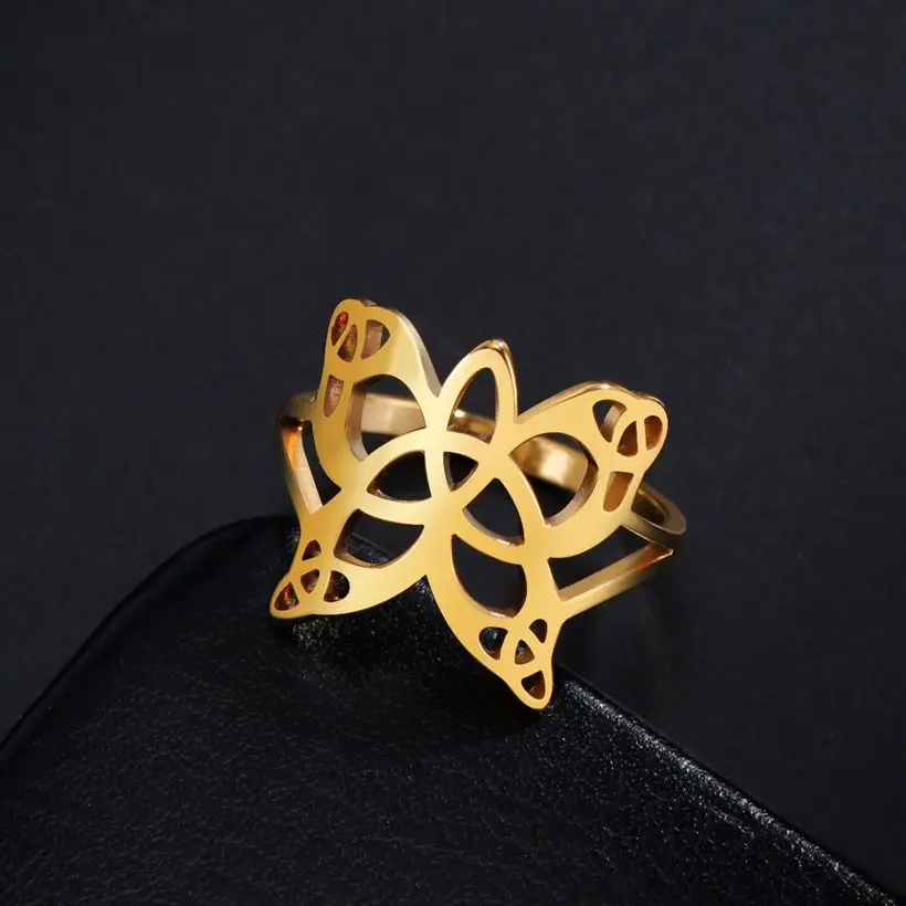 COOLTIME Trojice Celtics Uzol Motýľ Prstene pre Ženy Triquetra Wiccan Vintage Šperky Prst Príslušenstvo Amulet Darček Rodina
