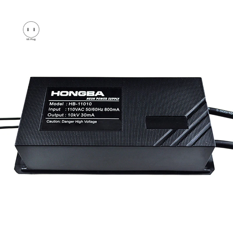 HONGBA 1 Ks 110V 10KV 30MA Elektronické Neónové Lampy Transformer Čierna Neon Transformátora Napájania NÁS Plug
