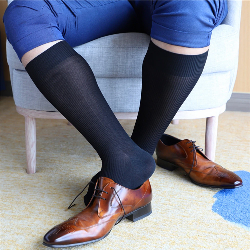 Mens Trubice Ponožky Tenké Ponožky Každodennej Činnosti Formálne Prekladaný Priedušná Šaty Ponožky Sexy Formálne Šaty Hadice Osadenie Páni