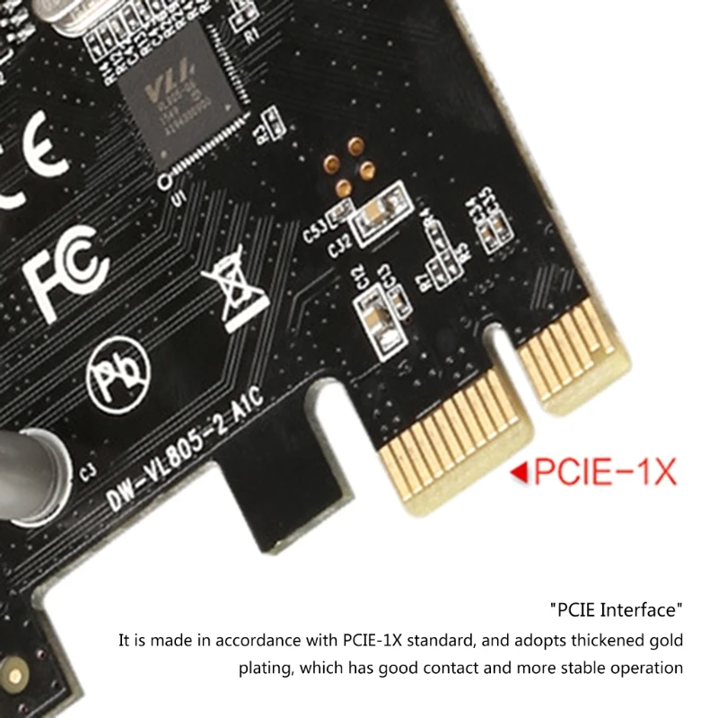 PCIE-2A1C na USB3.1 Typ C Rozširujúca Karta USB3.0A Rozširujúca Karta Podporuje Pcie X1 X16 Doske Karty pre PC Desktop